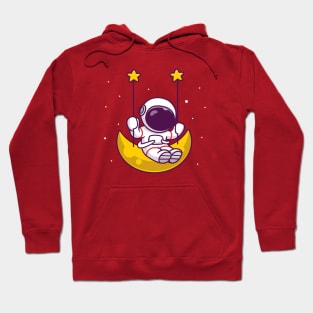 Cute Astronaut Swing On The Moon Hoodie